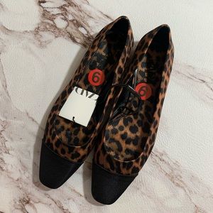 Zara Brown Black Animal Leopard Print Flats 6